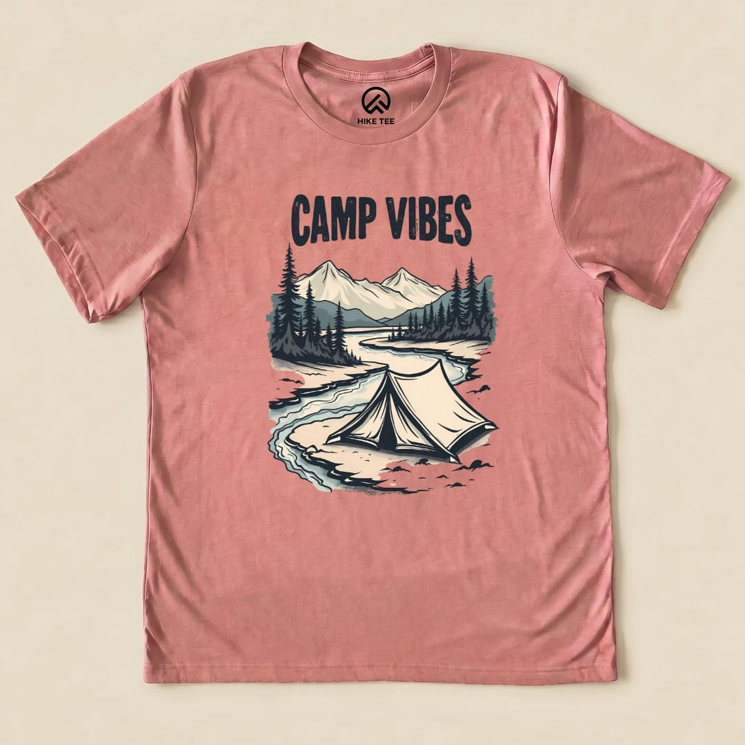 Camp Vibes Shirt Hike Tee T-Shirt Heather Mauve / S