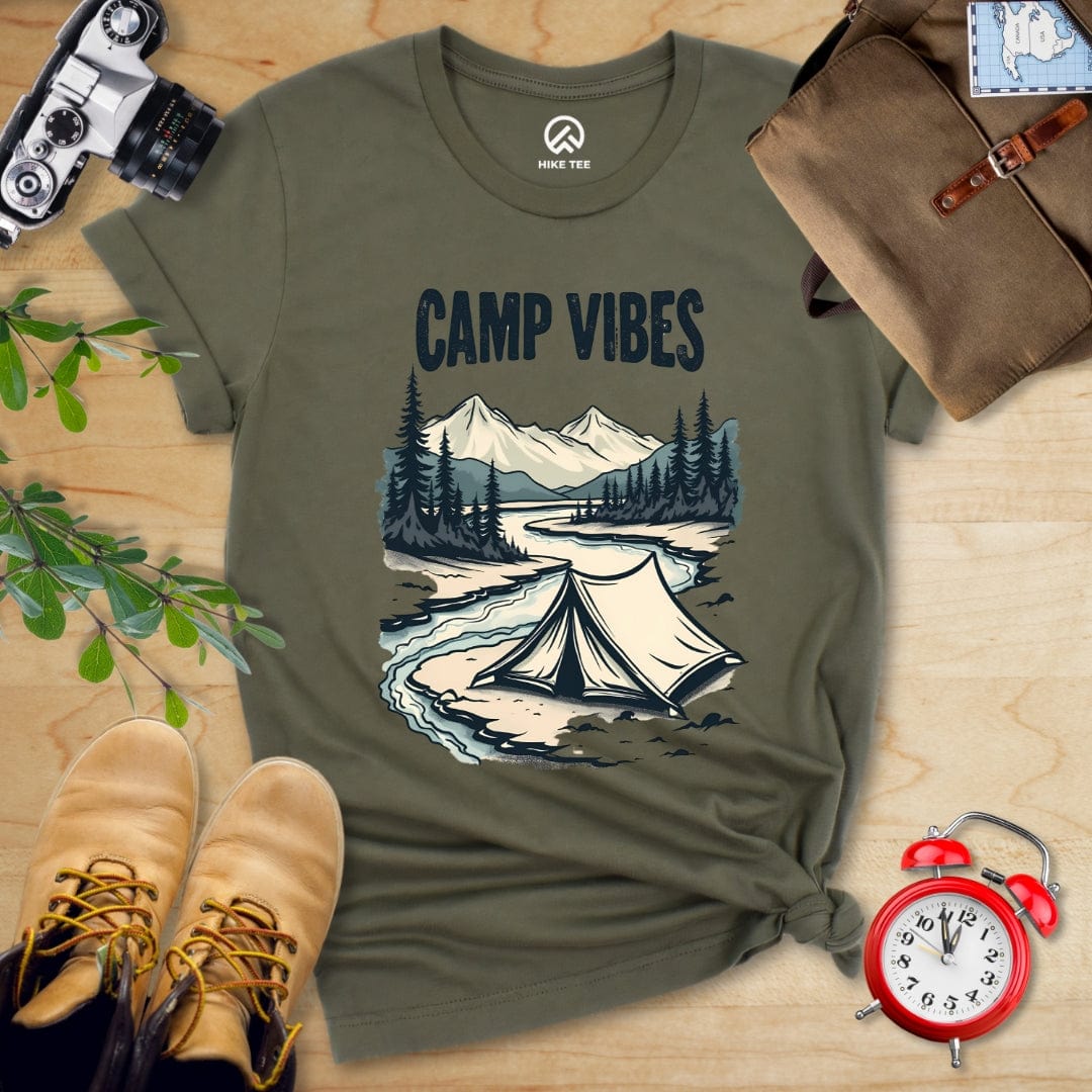 Hike Tee T-Shirt Military Green / S Camp Vibes Shirt