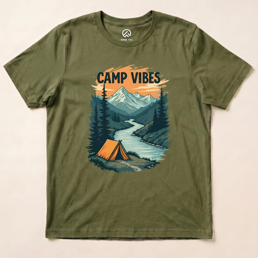 Camp Vibes Shirt Hike Tee T-Shirt Military Green / S