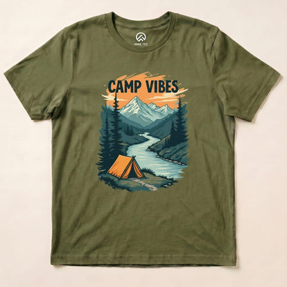 Camp Vibes Shirt Hike Tee T-Shirt Military Green / S