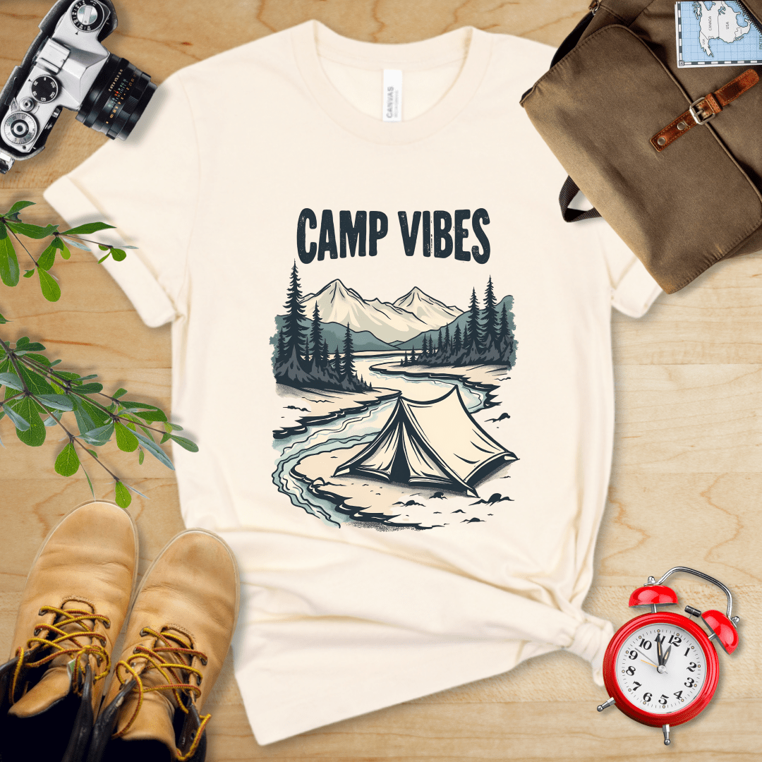 Printify T-Shirt Natural / S Camp Vibes Shirt