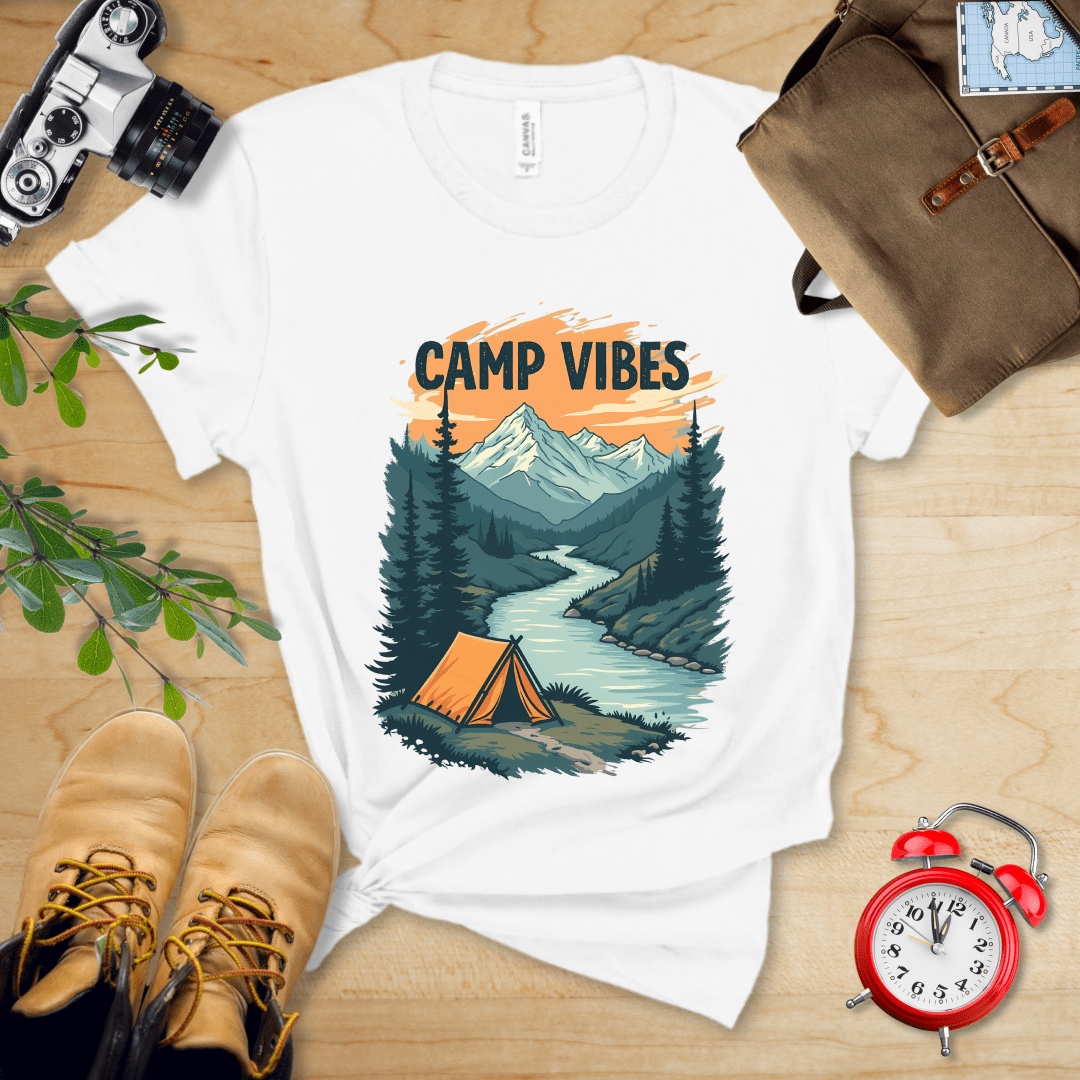 Printify T-Shirt White / S Camp Vibes Shirt