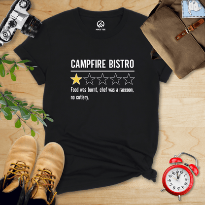 Hike Tee T-Shirt Black / S Campfire Bistro Review Shirt