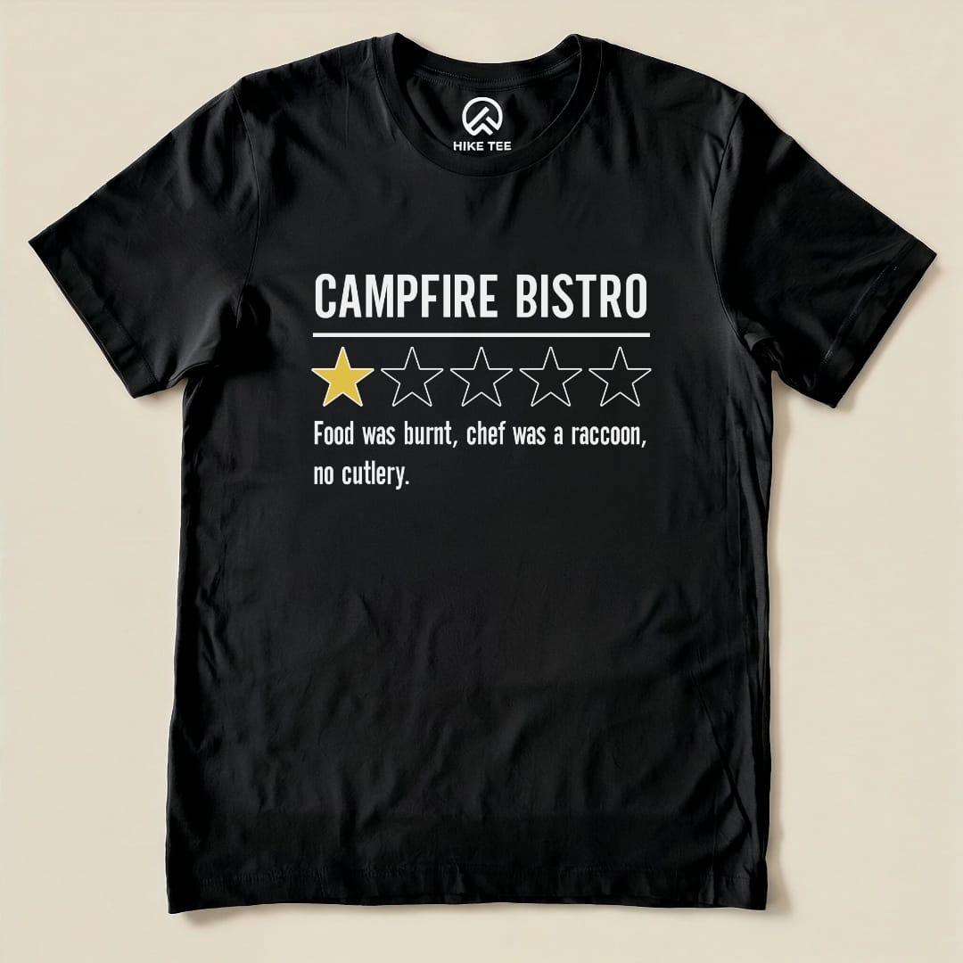 Campfire Bistro Review Shirt Hike Tee T-Shirt Black / S