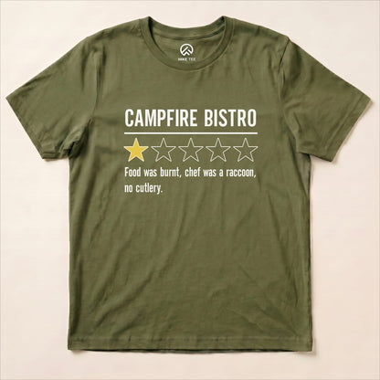 Campfire Bistro Review Shirt Hike Tee T-Shirt Military Green / S