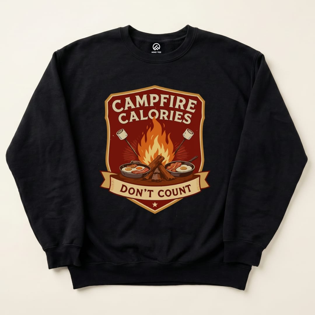 Campfire Calories Sweatshirt Hike Tee Sweatshirt Black / S