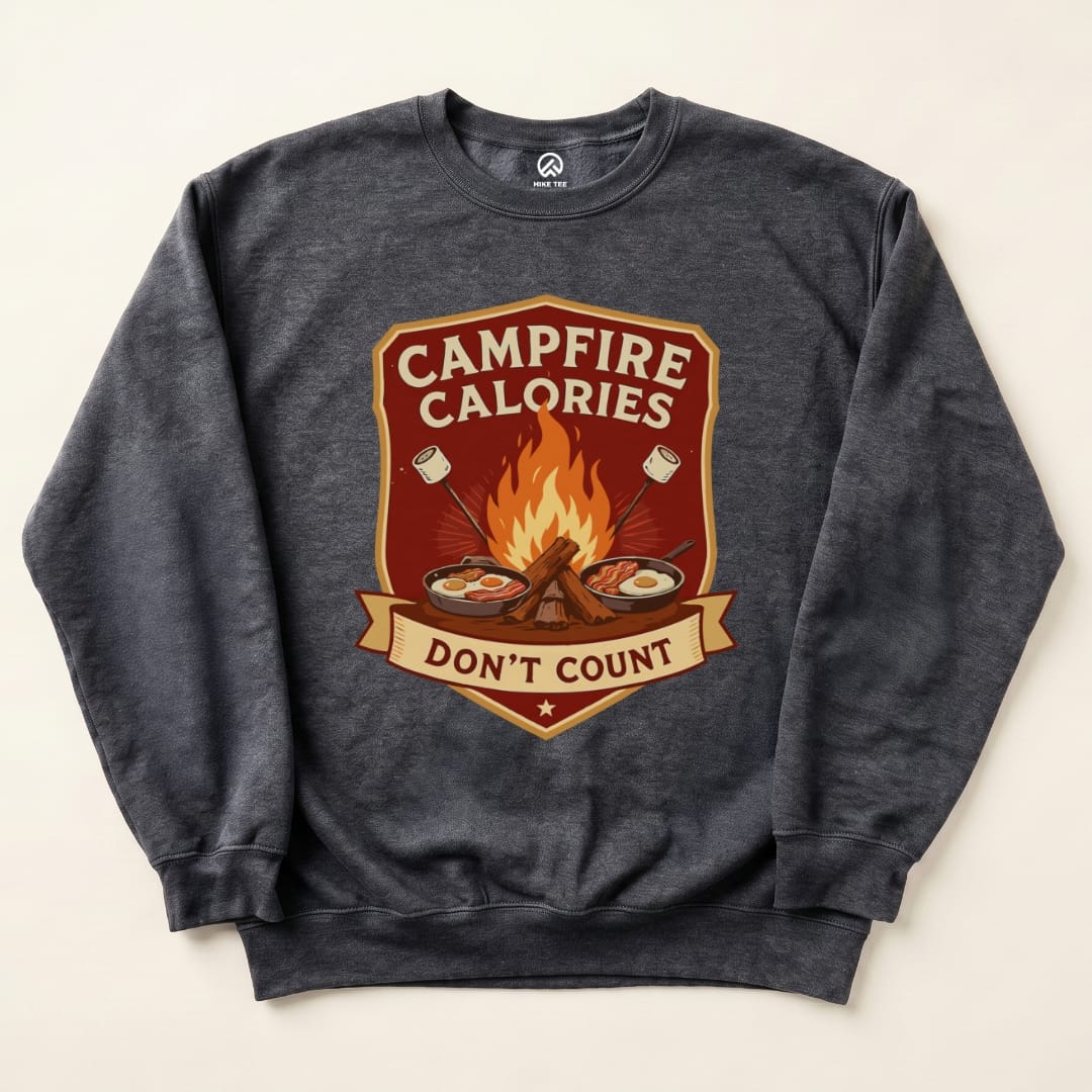 Campfire Calories Sweatshirt Hike Tee Sweatshirt Dark Heather / S