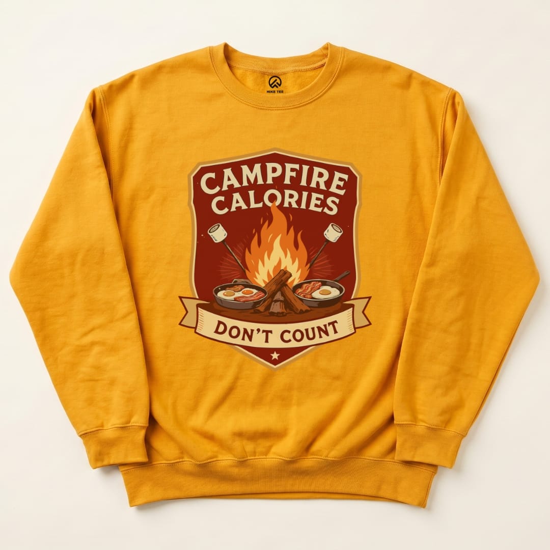Campfire Calories Sweatshirt Hike Tee Sweatshirt Gold / S