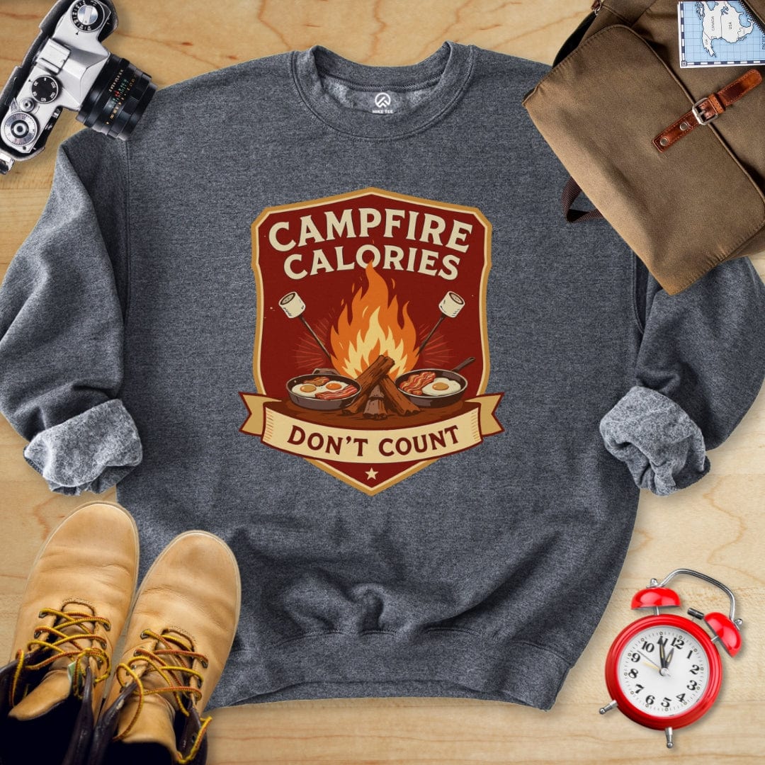 Hike Tee Sweatshirt S / Dark Heather Campfire Calories Sweatshirt