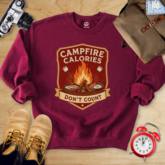 Hike Tee Sweatshirt S / Maroon Campfire Calories Sweatshirt