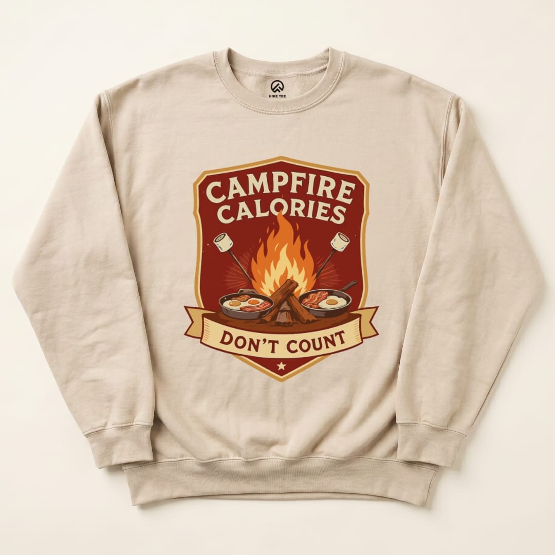 Campfire Calories Sweatshirt Hike Tee Sweatshirt Sand / S