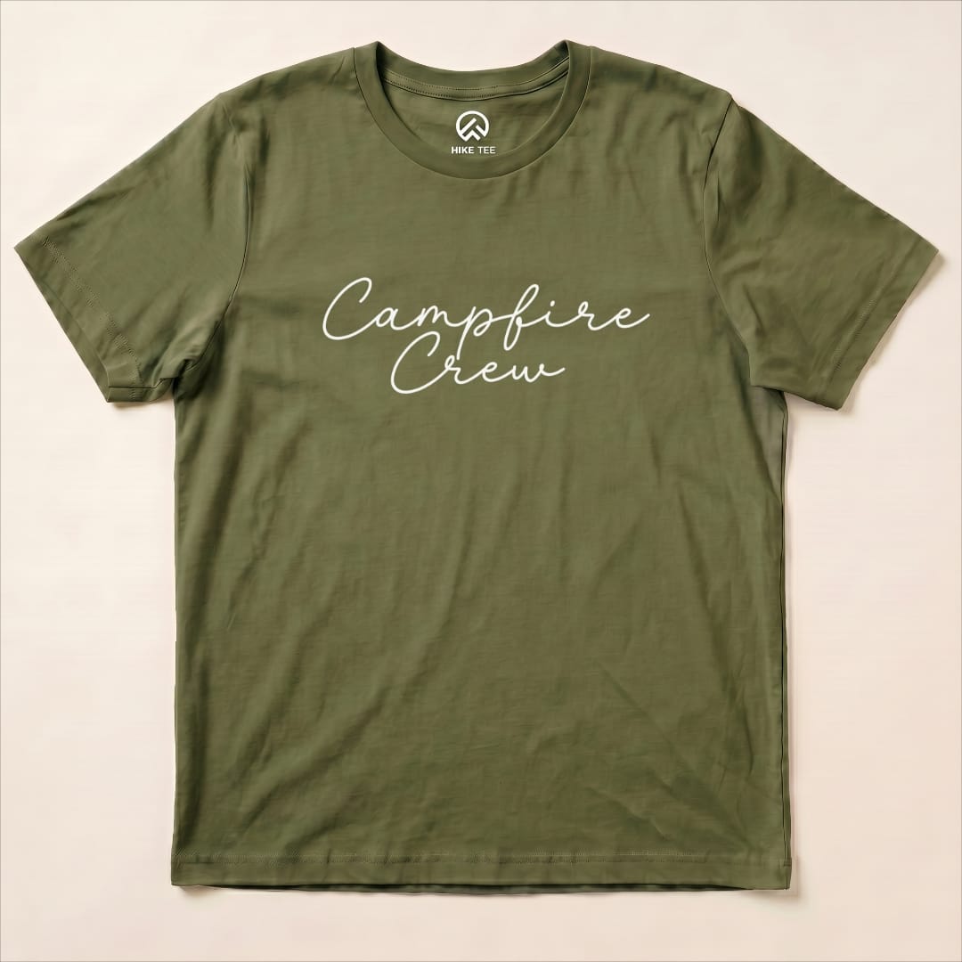Campfire Crew Shirt Hike Tee T-Shirt Military Green / S