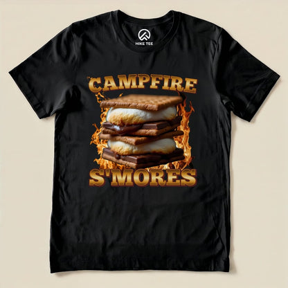 Hike Tee T-Shirt Black / S Campfire S'mores Camping Shirt