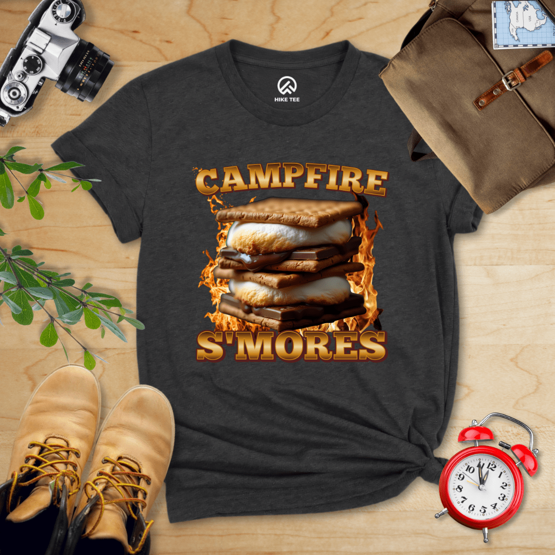 Hike Tee T-Shirt Dark Grey Heather / S Campfire S'mores Camping Shirt