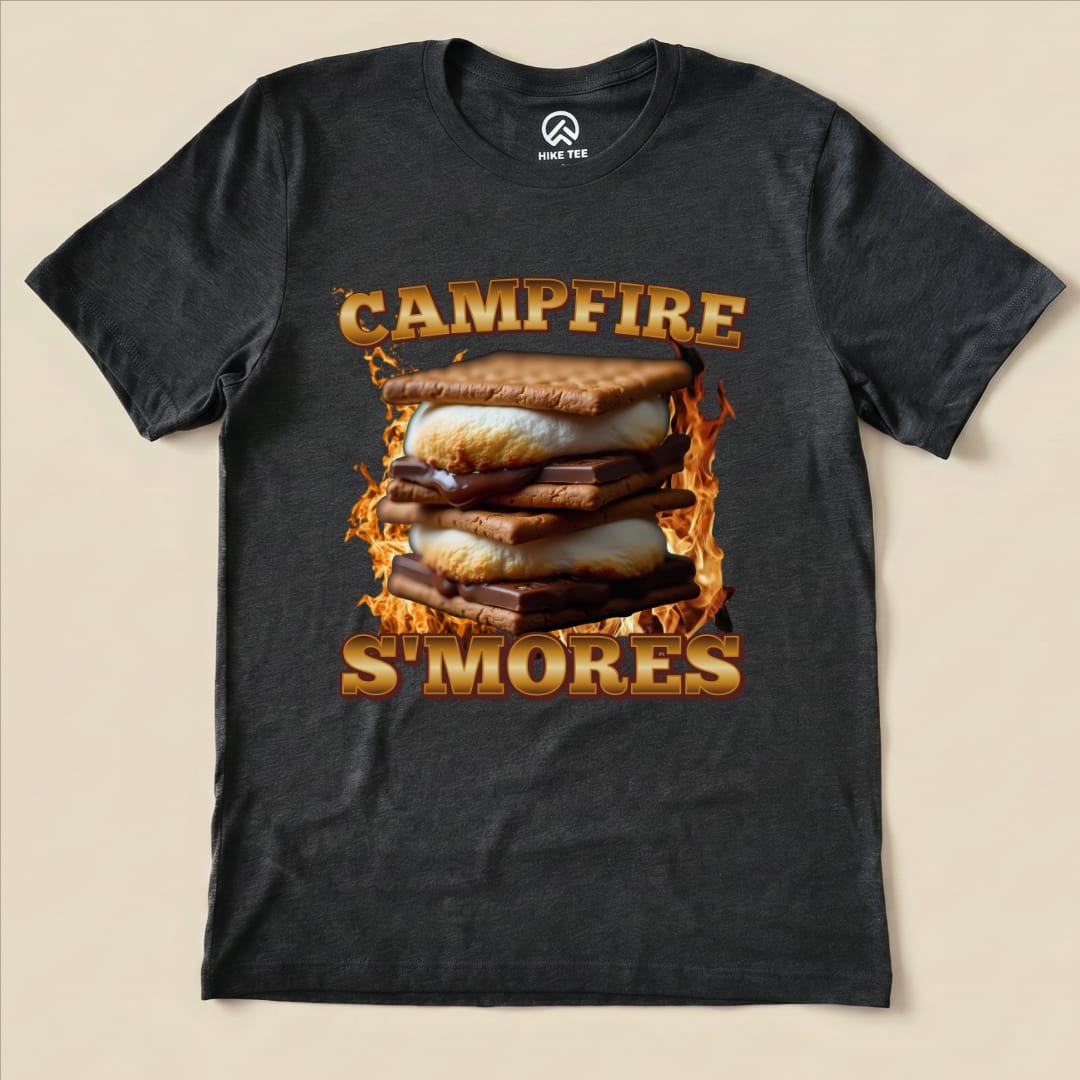 Hike Tee T-Shirt Dark Grey Heather / S Campfire S'mores Camping Shirt