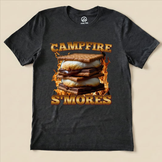 Hike Tee T-Shirt Dark Grey Heather / S Campfire S'mores Camping Shirt