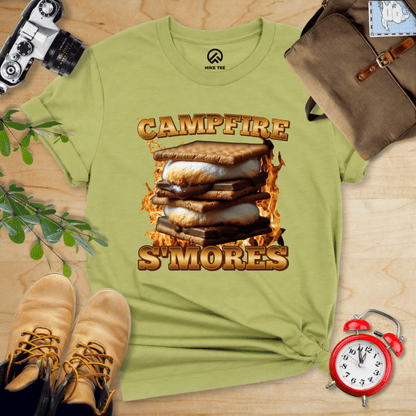 Hike Tee T-Shirt Heather Green / S Campfire S'mores Camping Shirt
