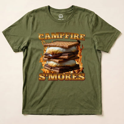 Hike Tee T-Shirt Military Green / S Campfire S'mores Camping Shirt