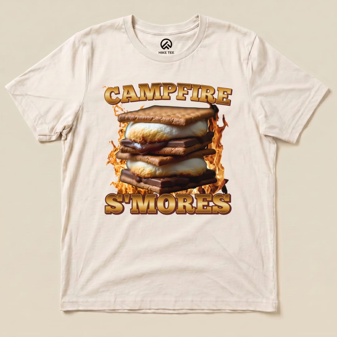 Hike Tee T-Shirt Natural / S Campfire S'mores Camping Shirt