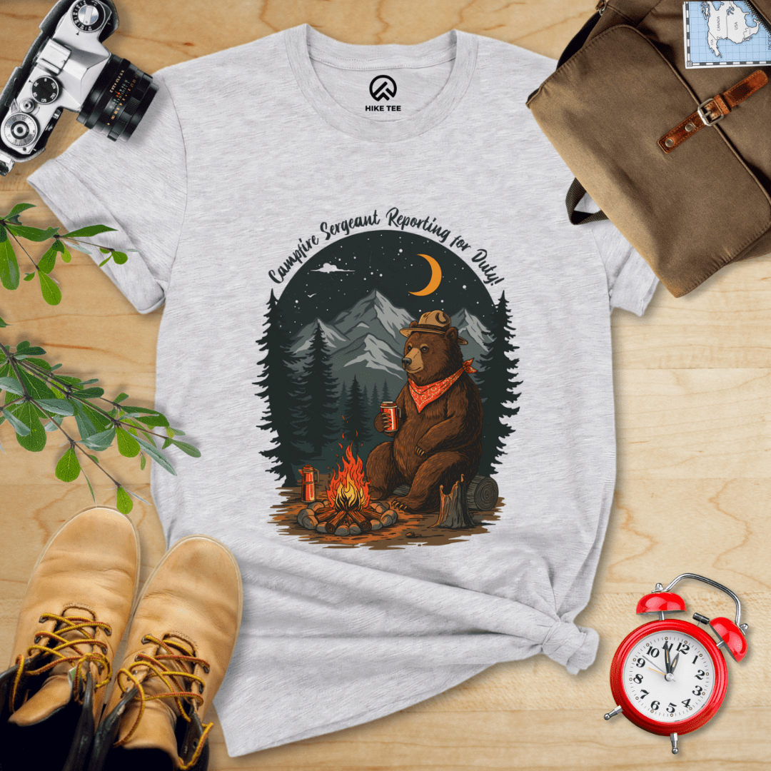 Hike Tee T-Shirt Athletic Heather / S Campfire Sergeant Bear Shirt