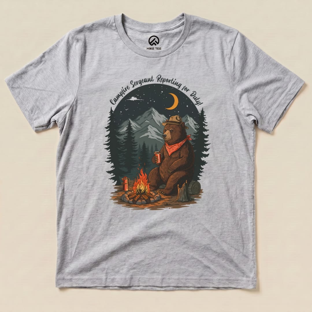 Campfire Sergeant Bear Shirt Hike Tee T-Shirt Athletic Heather / S