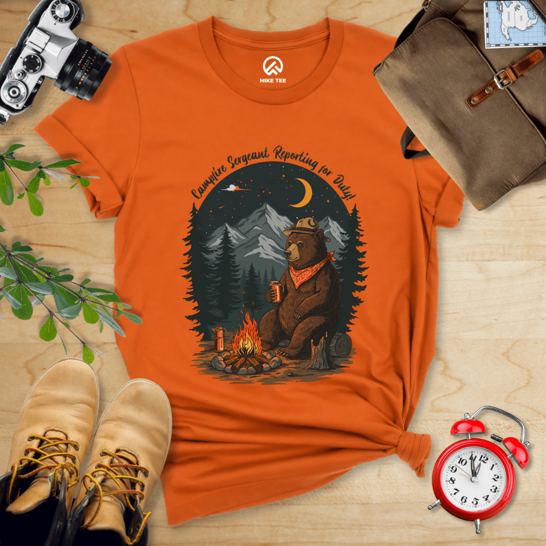 Hike Tee T-Shirt Autumn / S Campfire Sergeant Bear Shirt