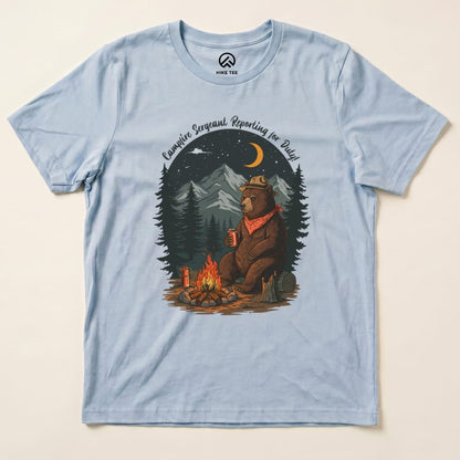 Campfire Sergeant Bear Shirt Hike Tee T-Shirt Baby Blue / S
