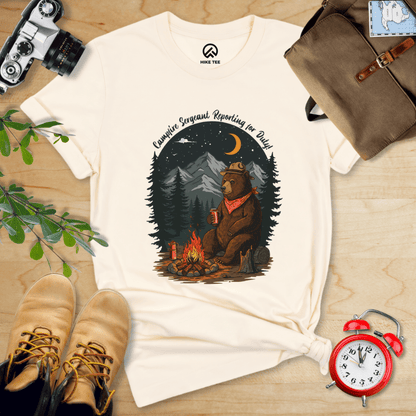 Hike Tee T-Shirt Natural / S Campfire Sergeant Bear Shirt