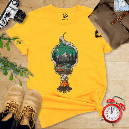 Hike Tee T-Shirt Gold / S Campfire Smoke Shirt