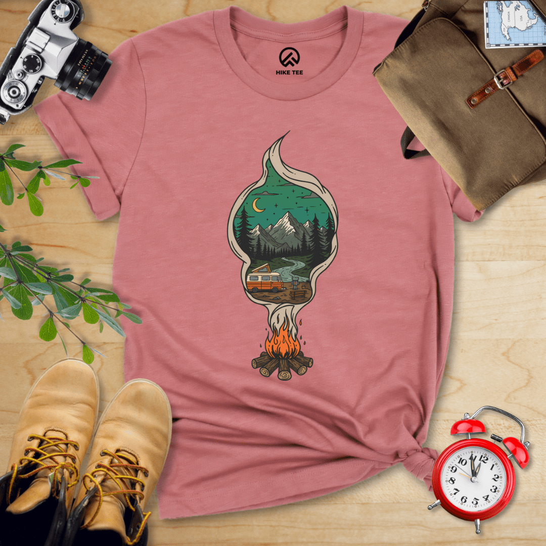 Hike Tee T-Shirt Heather Mauve / S Campfire Smoke Shirt