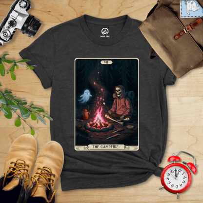 Hike Tee T-Shirt Dark Grey Heather / S Campfire Tarrot Card Shirt