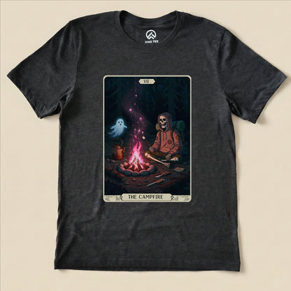 Hike Tee T-Shirt Dark Grey Heather / S Campfire Tarrot Card Shirt