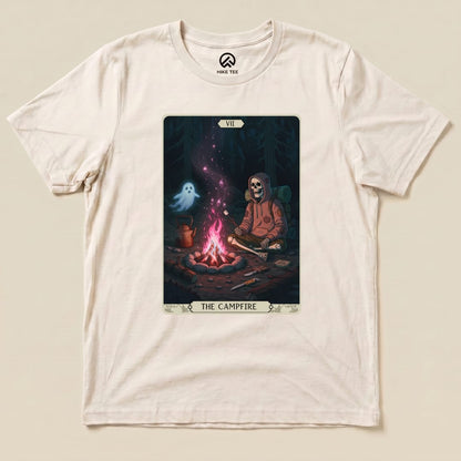 Hike Tee T-Shirt Natural / S Campfire Tarrot Card Shirt