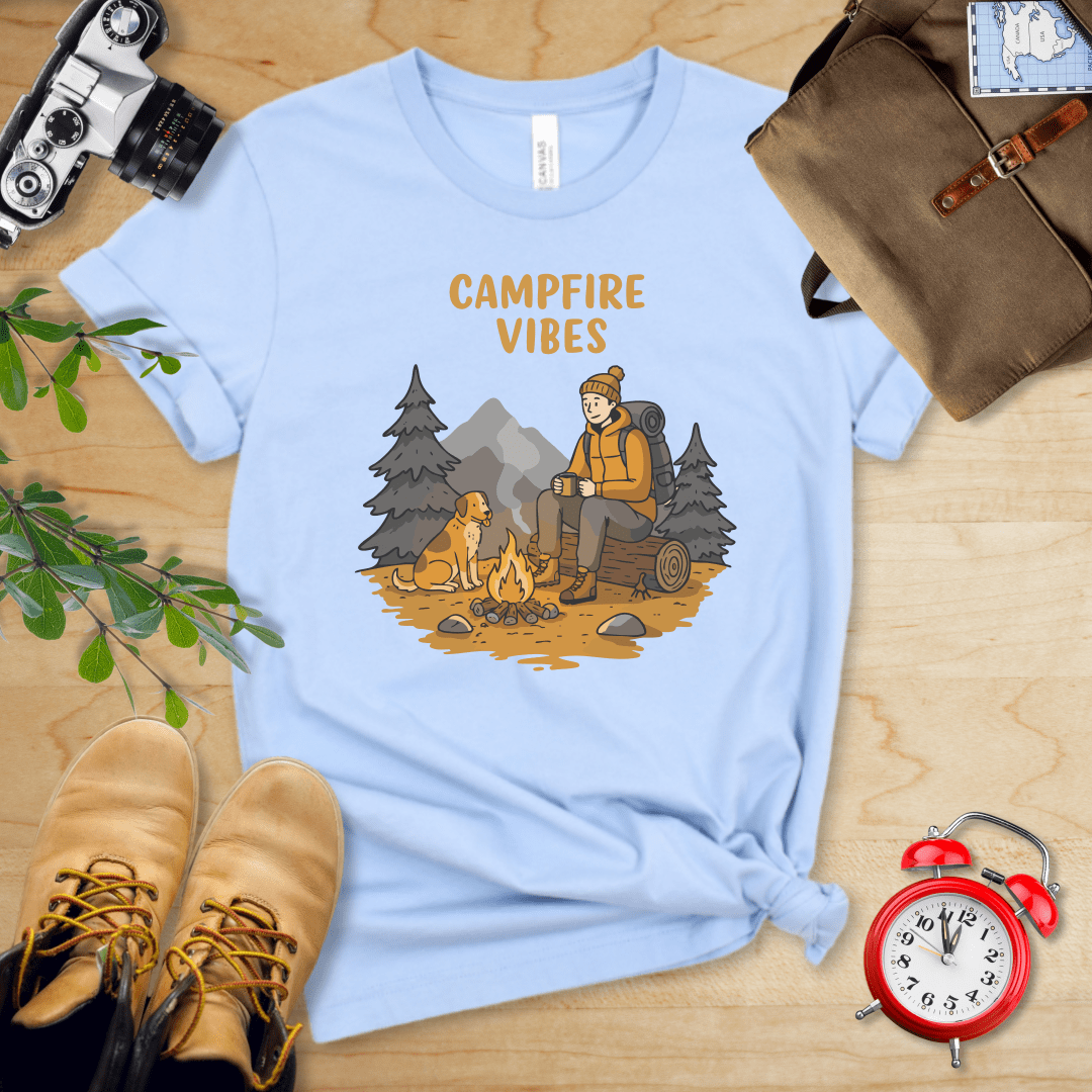 Hike Tee T-Shirt Baby Blue / S Campfire Vibes Shirt