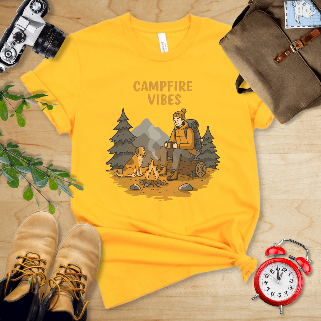 Hike Tee T-Shirt Gold / S Campfire Vibes Shirt