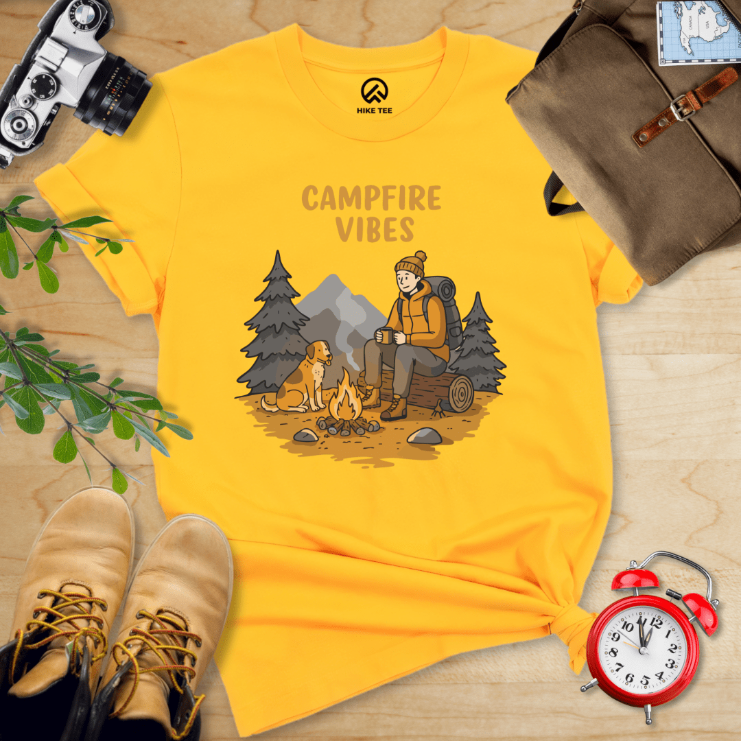 Hike Tee T-Shirt Gold / S Campfire Vibes Shirt