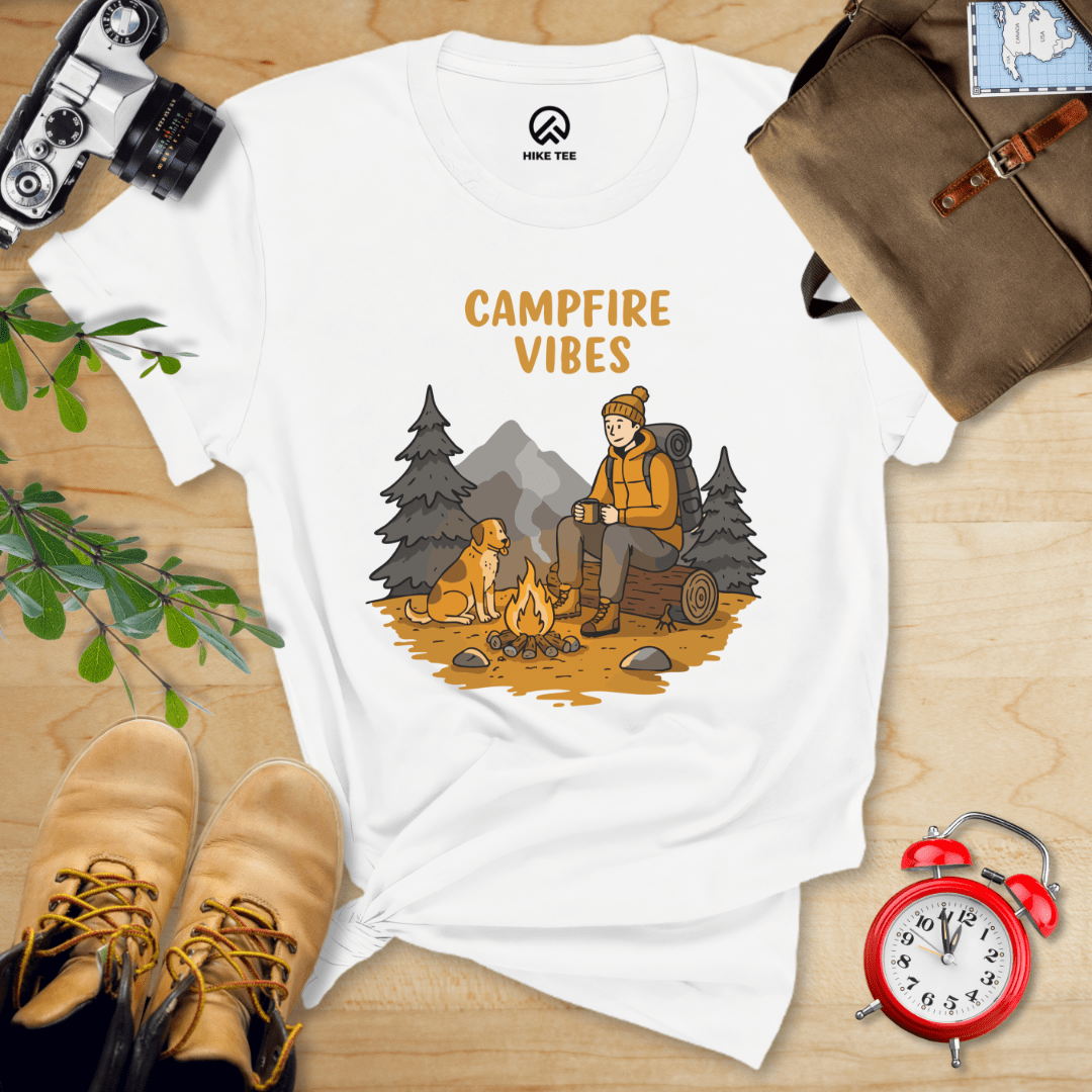 Hike Tee T-Shirt White / S Campfire Vibes Shirt