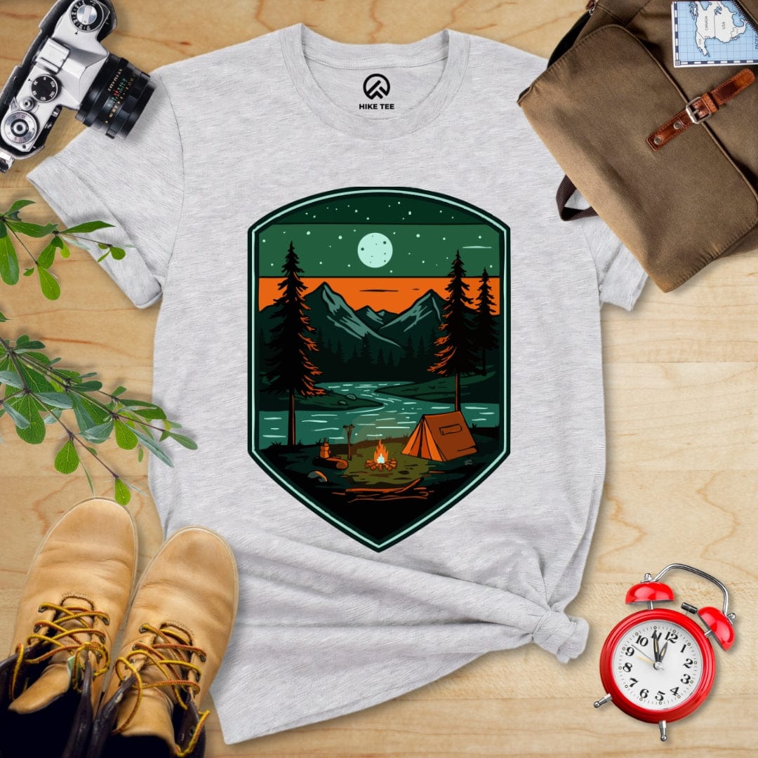 Hike Tee T-Shirt Athletic Heather / S Camping At Night Shirt