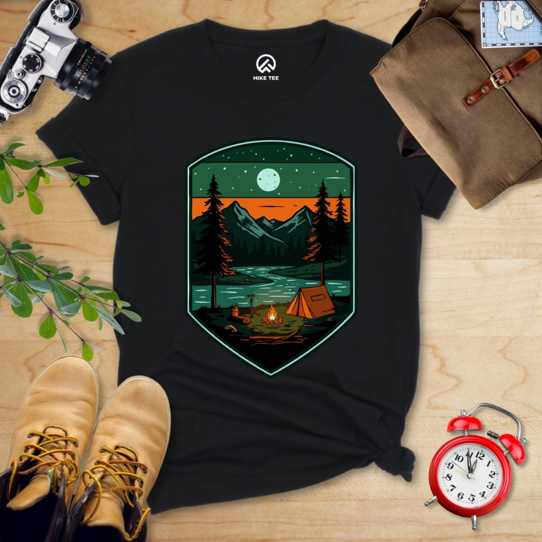 Hike Tee T-Shirt Black / S Camping At Night Shirt