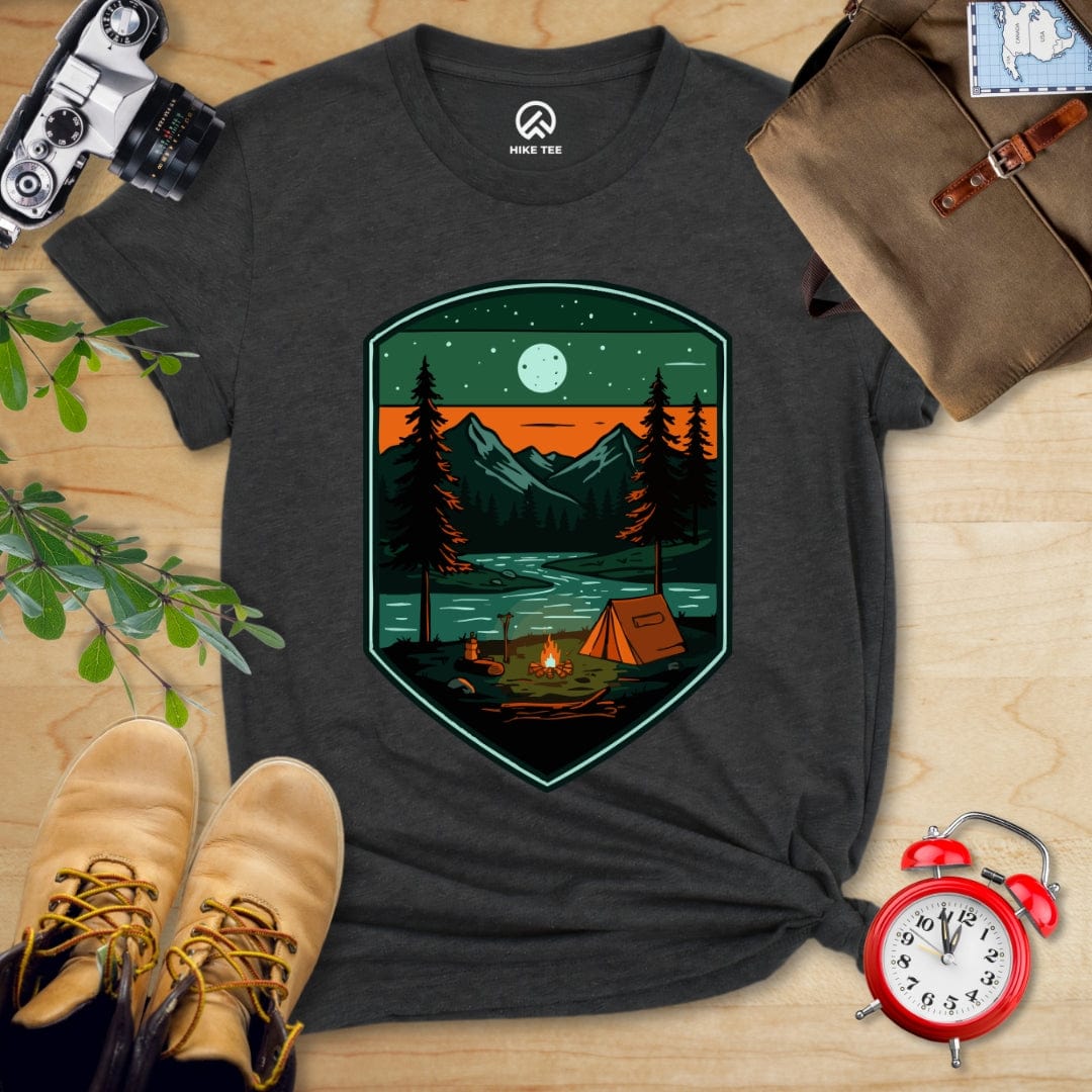 Hike Tee T-Shirt Dark Grey Heather / S Camping At Night Shirt
