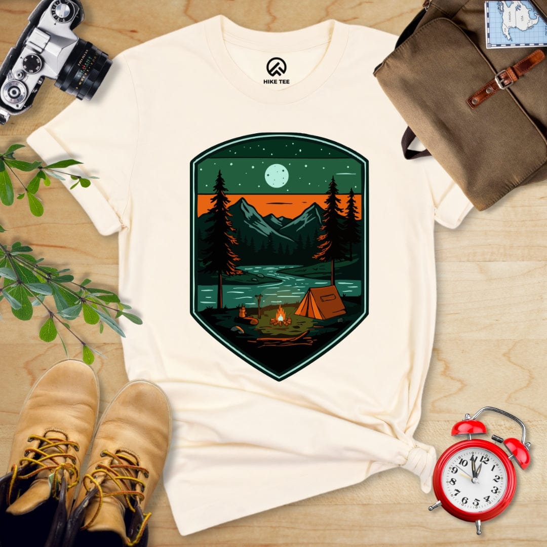 Hike Tee T-Shirt Natural / S Camping At Night Shirt