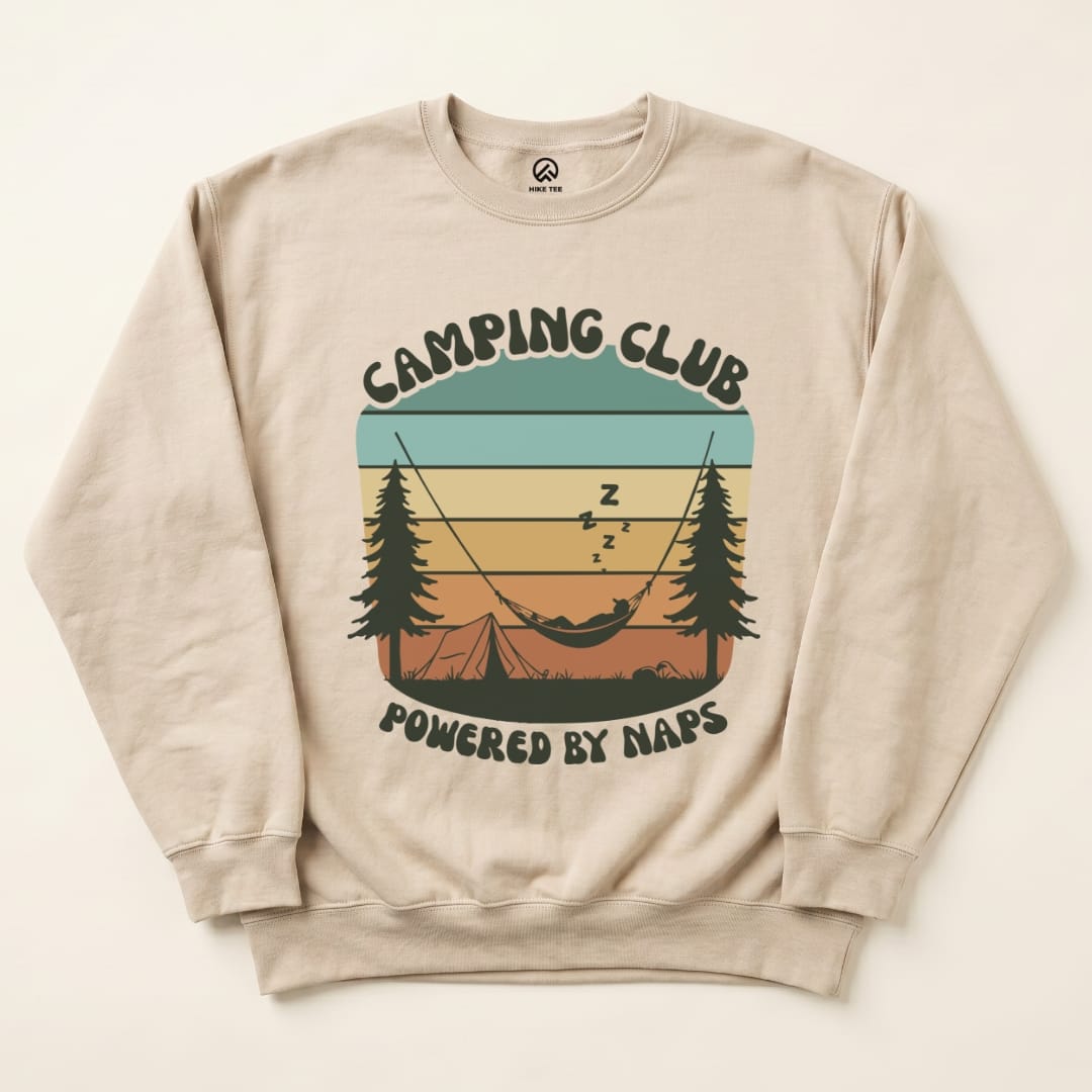 Camping Club Sweatshirt Hike Tee Sweatshirt Sand / S