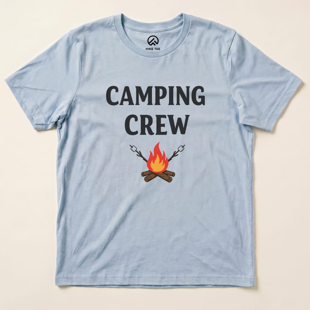 Camping Crew Shirt Hike Tee T-Shirt Baby Blue / S