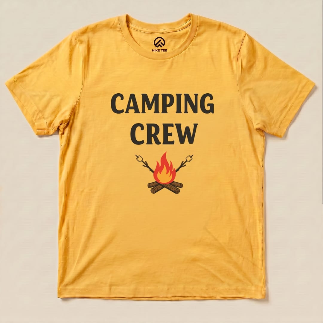 Camping Crew Shirt Hike Tee T-Shirt Gold / S