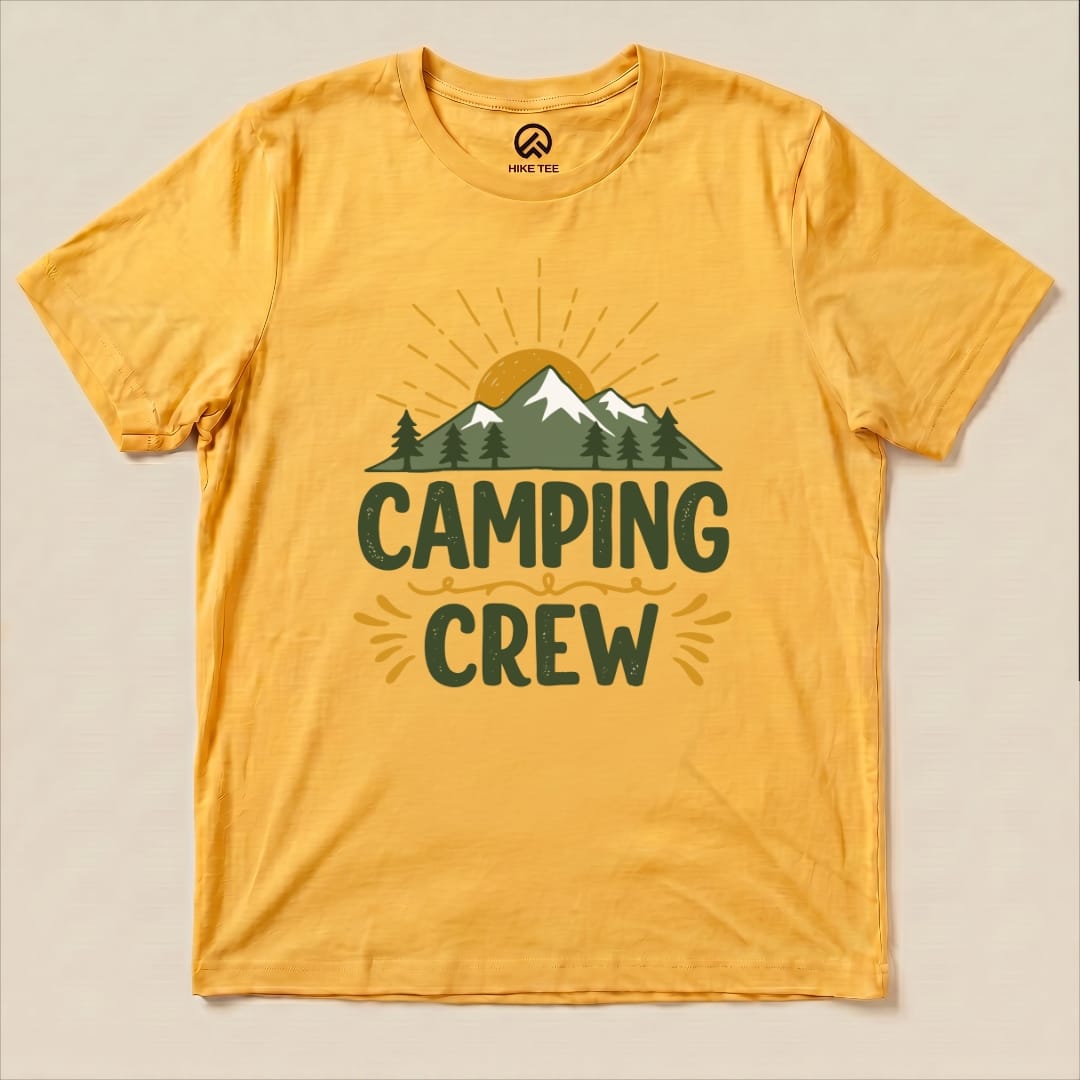 Camping Crew Shirt Hike Tee T-Shirt Gold / S