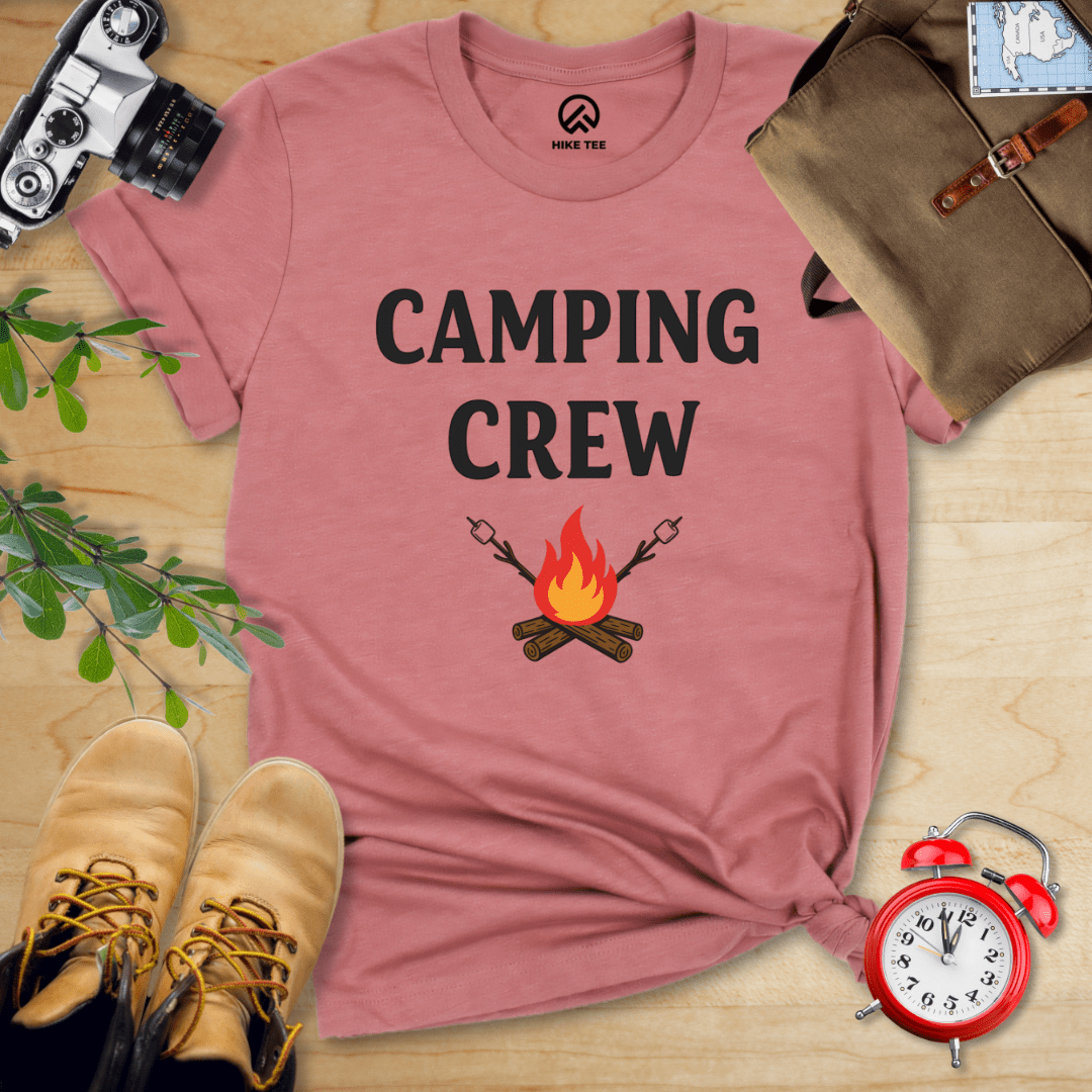 Hike Tee T-Shirt Heather Mauve / S Camping Crew Shirt