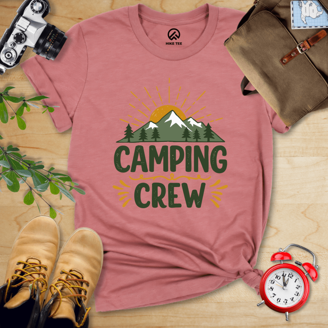 Hike Tee T-Shirt Heather Mauve / S Camping Crew Shirt