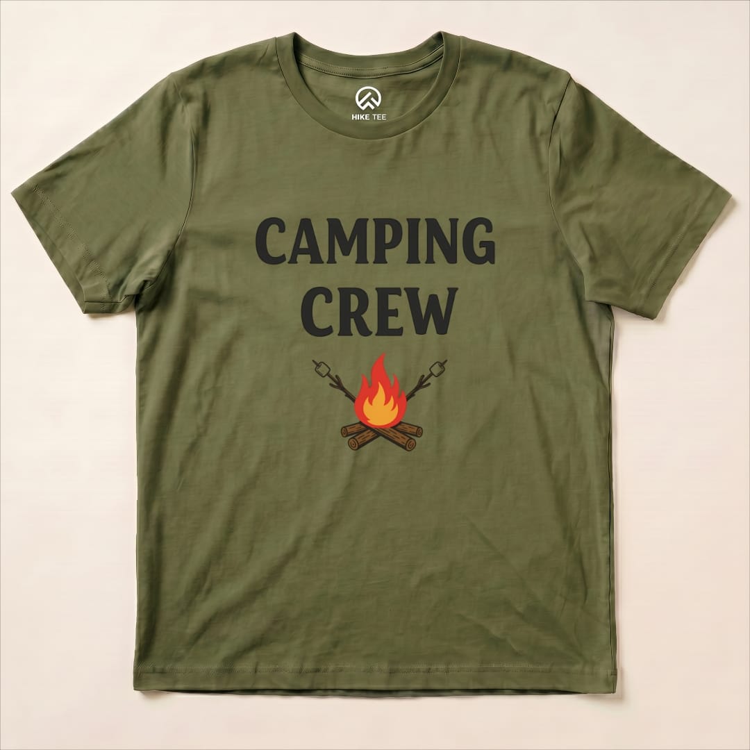 Camping Crew Shirt Hike Tee T-Shirt Military Green / S