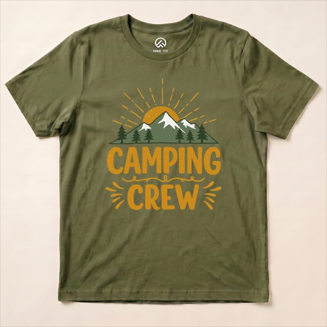 Camping Crew Shirt Hike Tee T-Shirt Military Green / S