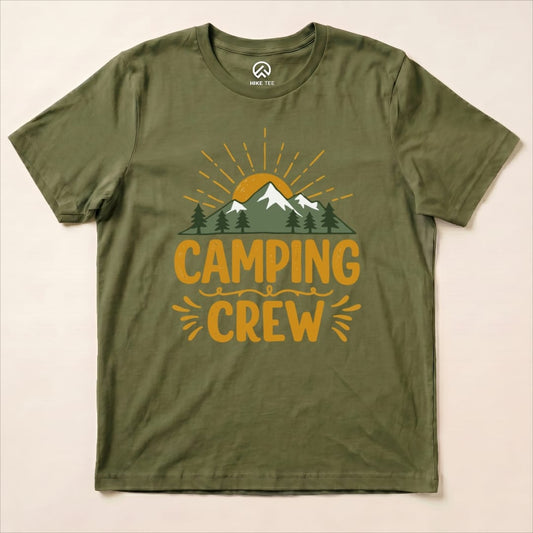 Camping Crew Shirt Hike Tee T-Shirt Military Green / S
